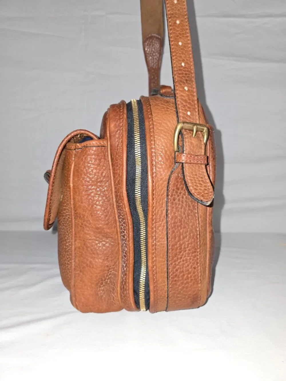 Vintage Territory Ahead Brown Full Grain Leather Overnight Weekender Travel Bag
